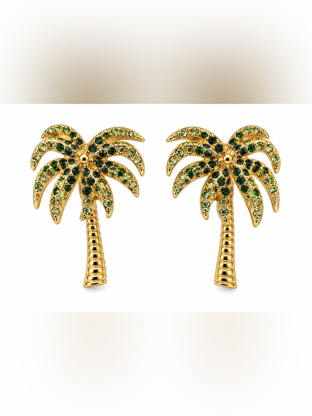 BaubleBar Tropical Palm Earrings in Gold and Green